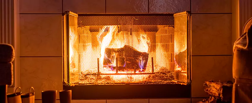 Mendota Hearth Landscape Fireplace Installation in Burlington, Massachusetts