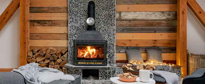 Thelin Hearth Products Direct Vent Gas Stove Fireplace Inspection in Burlington, Massachusetts